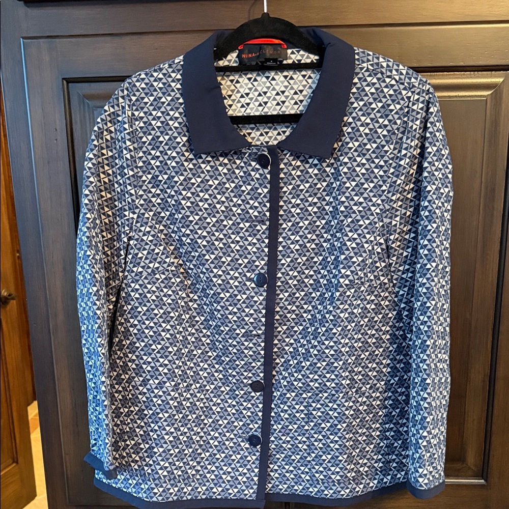 Stylish Navy Patterned Blazer - image 1